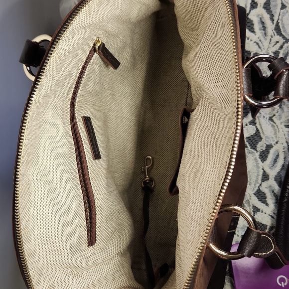 Dooney and Bourke Sued and Leather Satchel - Picture 10 of 16